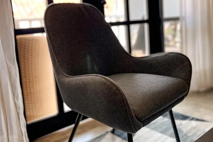 Armchair beside the balcony doors